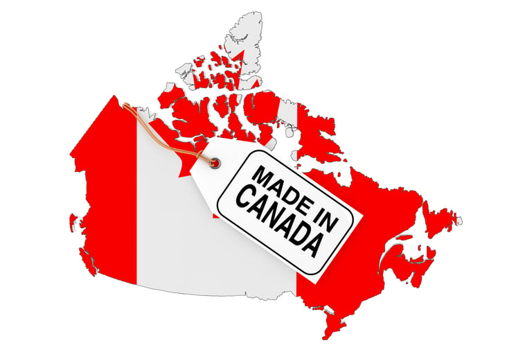 map-canada-with-flag-made-canada-sale-tag-white-background-3d-rendering